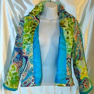 Harve Benard paisley 3 button crop jacket M